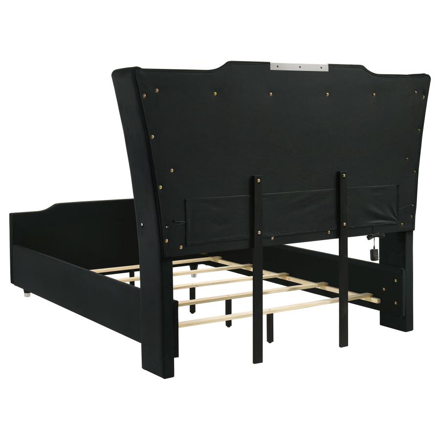 Lorient Wingback Bed with LED, Black – view 5