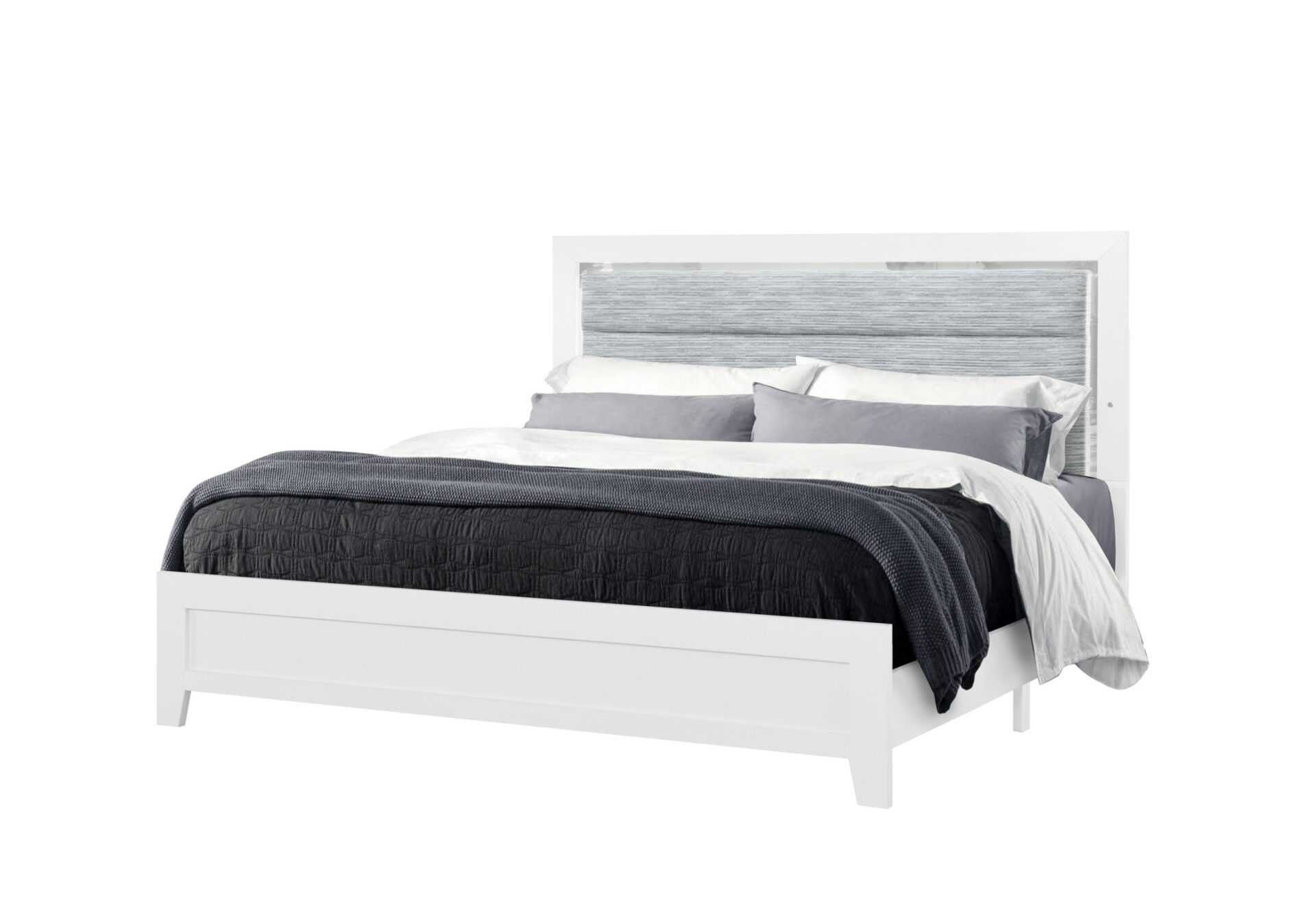 Luccia Bed with LED, White – view 2