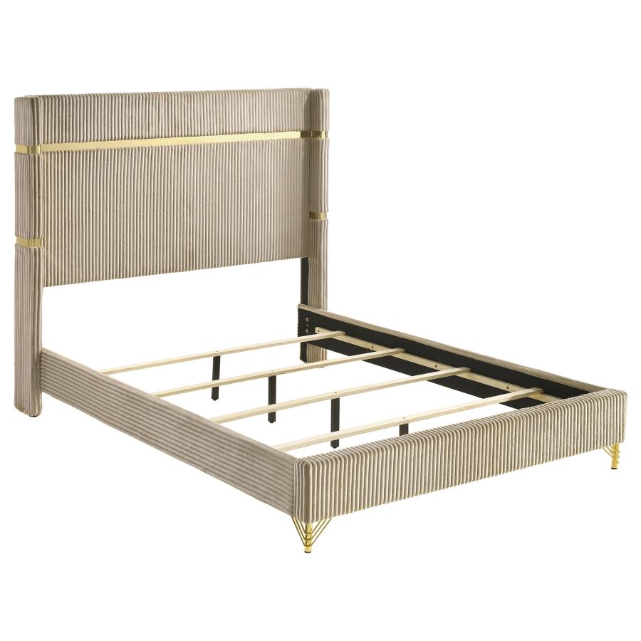 Lucia Wingback Bed, Beige – view 2