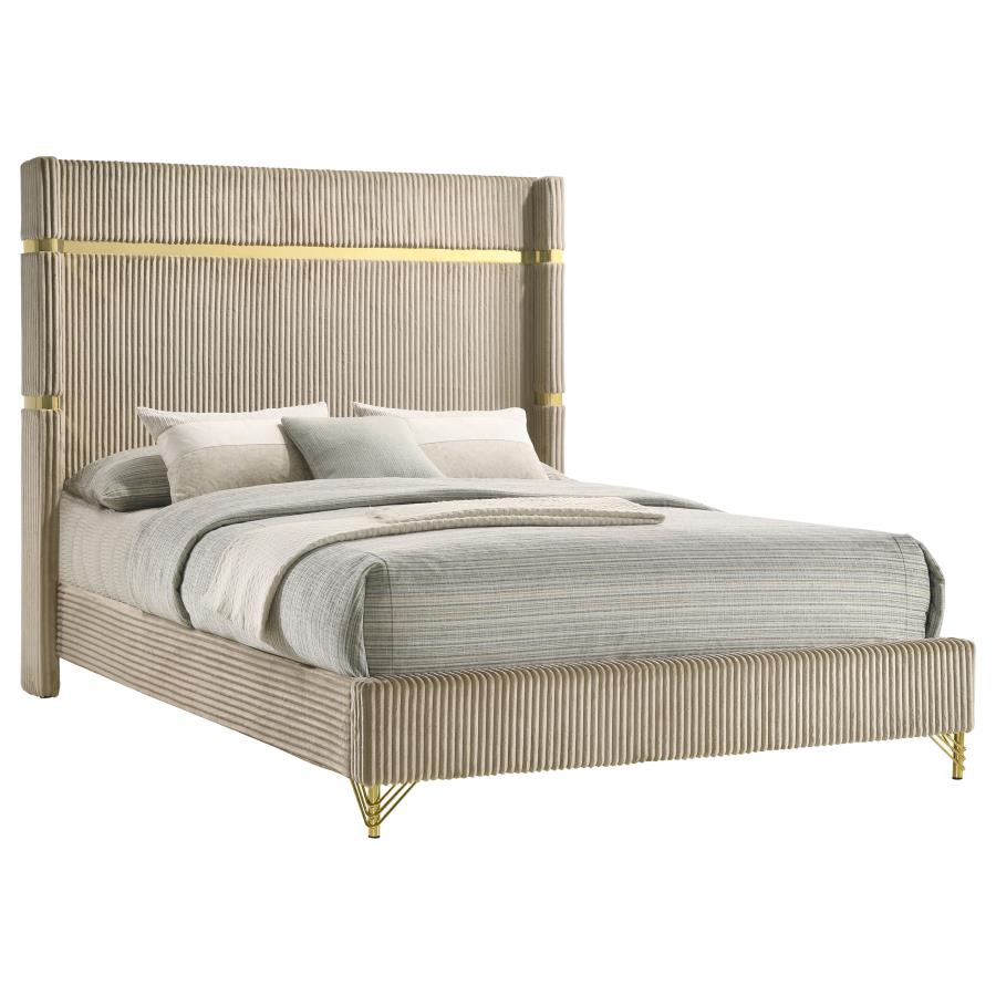 Lucia Wingback Bed, Beige – view 3