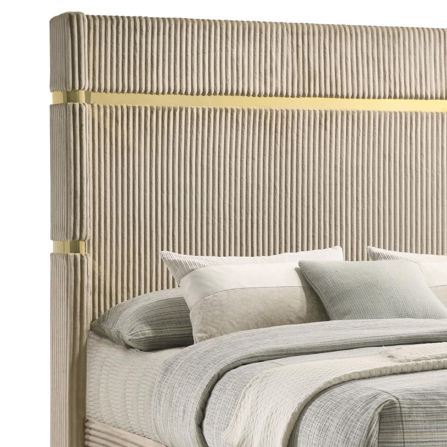 Lucia Wingback Bed, Beige – view 5