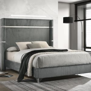 Lucia Wingback Bed, Grey – view 1