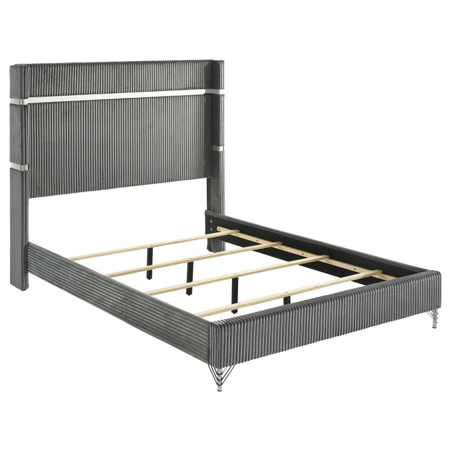 Lucia Wingback Bed, Grey – view 2
