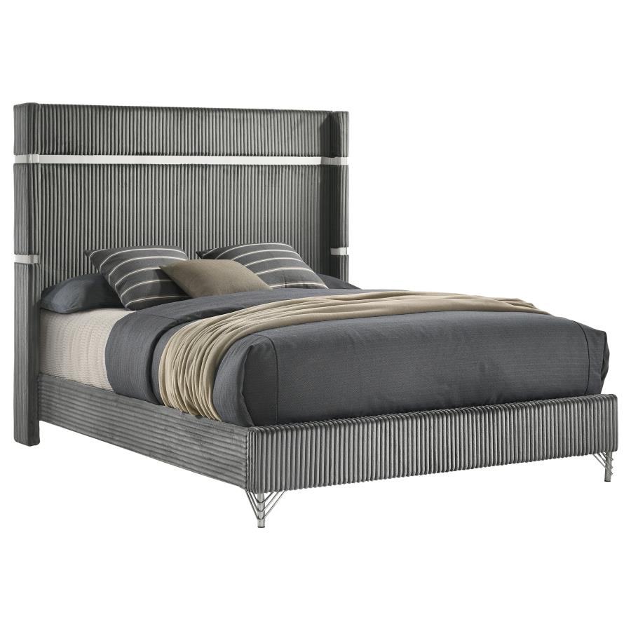 Lucia Wingback Bed, Grey – view 3