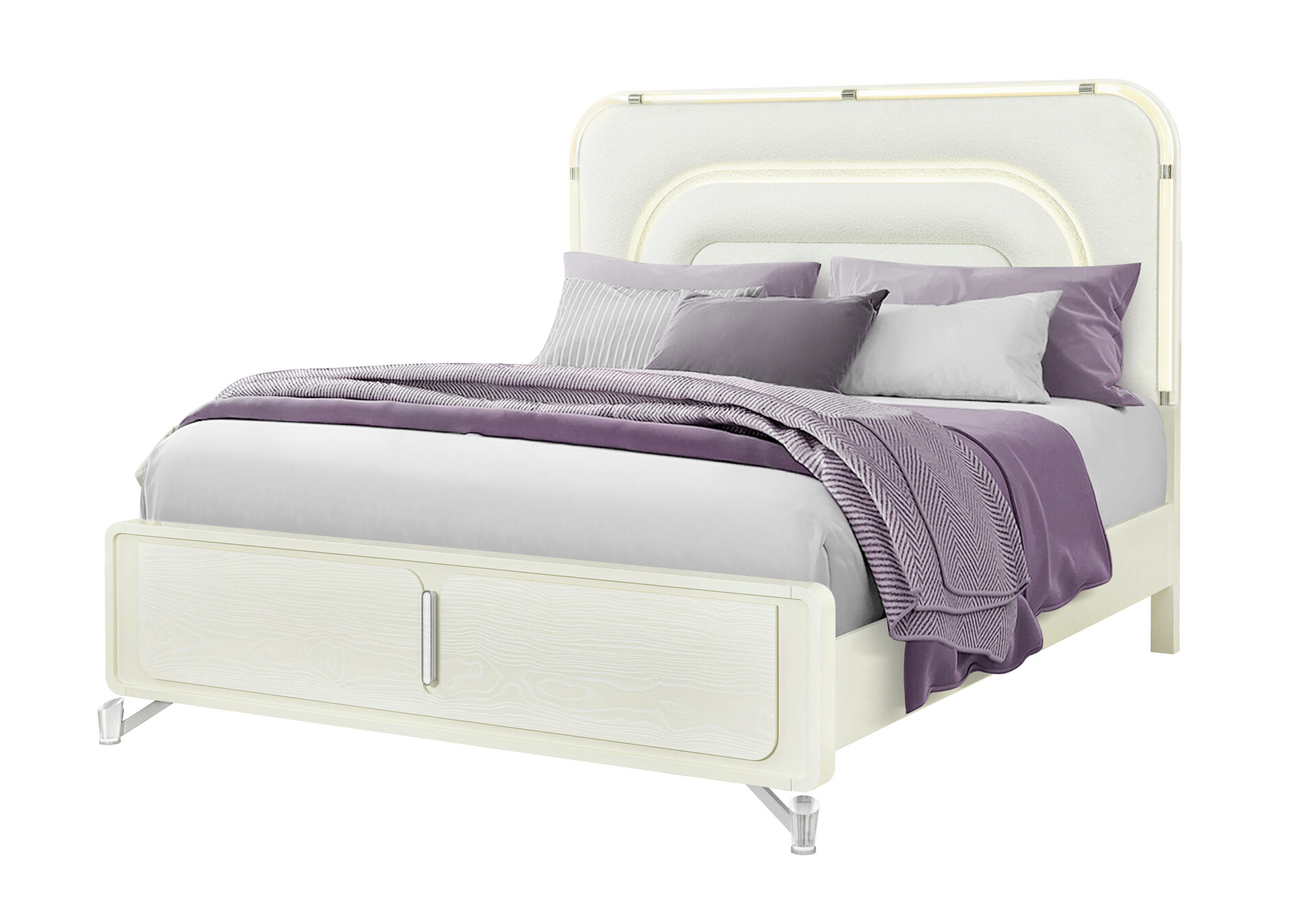 Lyra Bed with LED, Beige – view 2