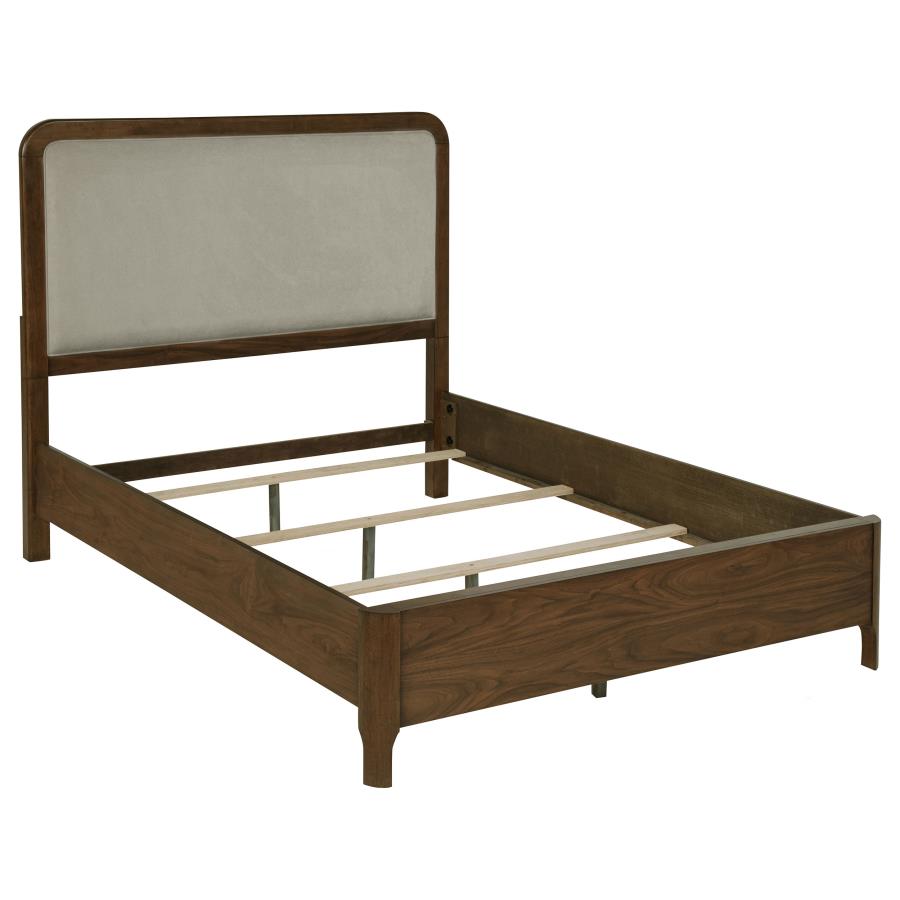 Maderia Upholstered Panel Bed, Walnut – view 2