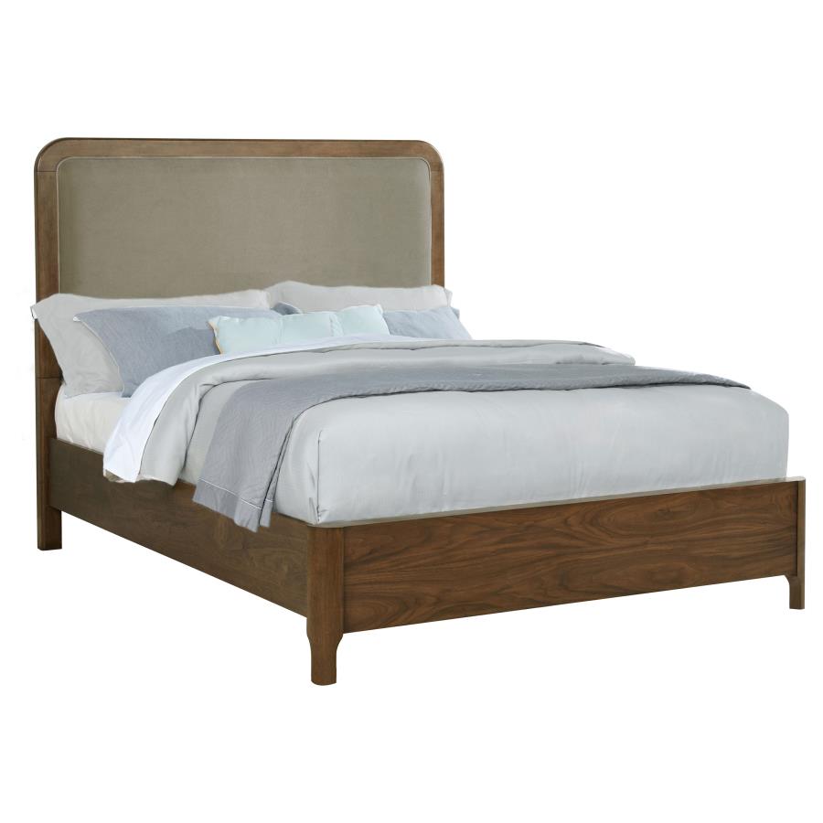 Maderia Upholstered Panel Bed, Walnut – view 3