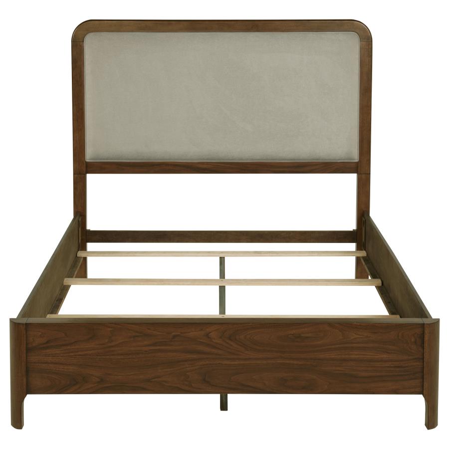 Maderia Upholstered Panel Bed, Walnut – view 4