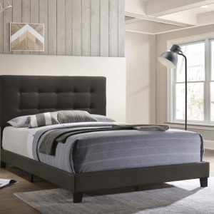 Mapes Upholstered Panel Bed, Charcoal – view 1