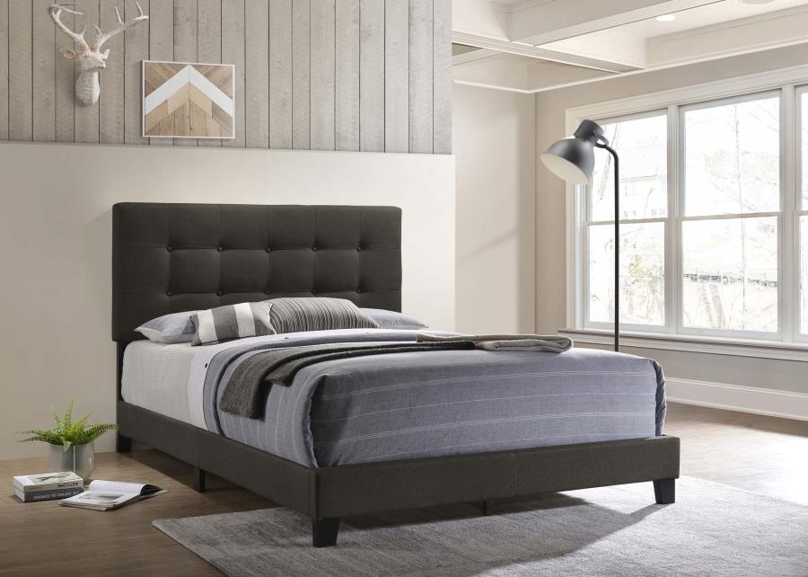 Mapes Upholstered Panel Bed, Charcoal – view 1
