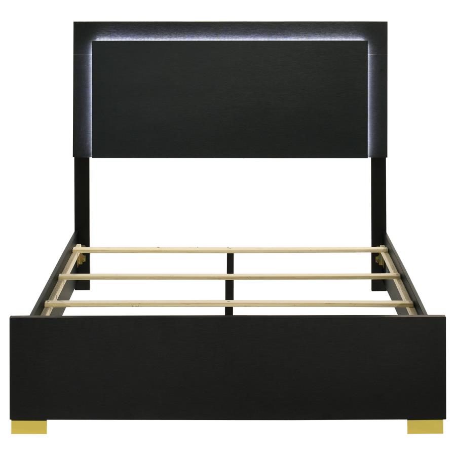 Marceline Panel Bed with LED, Black – view 4