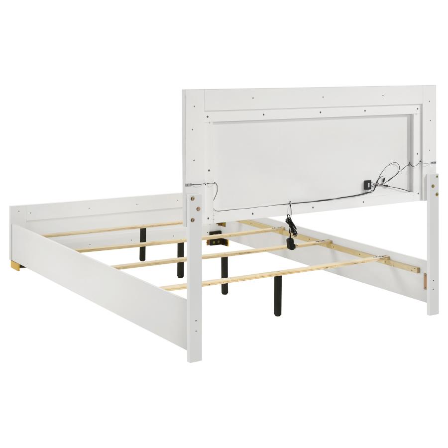 Marceline Panel Bed with LED, White – view 4