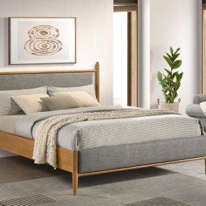 Mason Platform Bed, Grey and Light Brown – view 1
