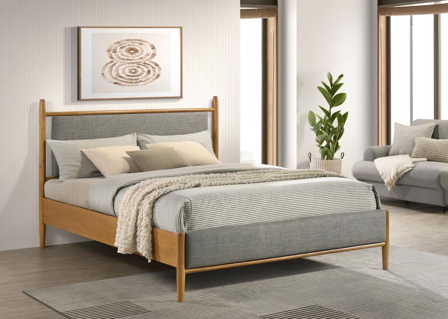 Mason Platform Bed, Grey and Light Brown – view 1