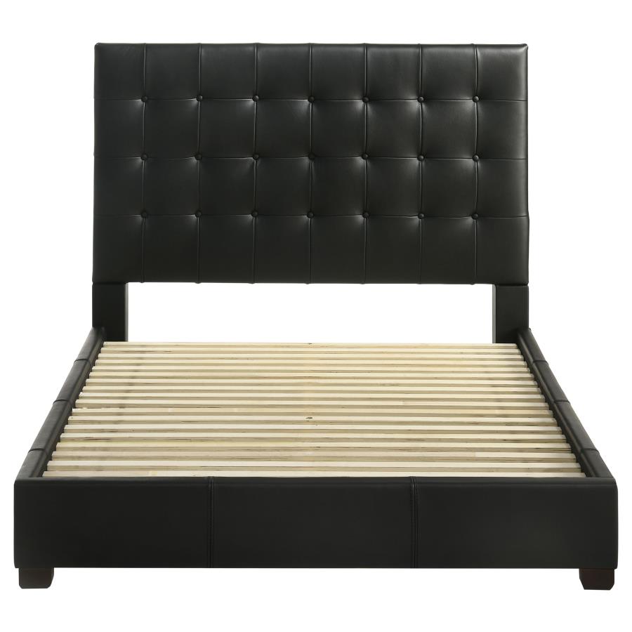 Medley Leather Platform Bed, Black – view 4