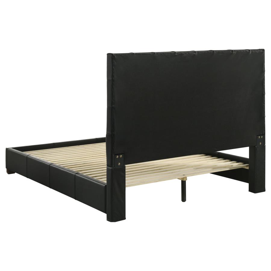 Medley Leather Platform Bed, Black – view 5