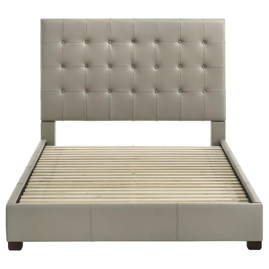 Medley Leather Platform Bed, Tan – view 4