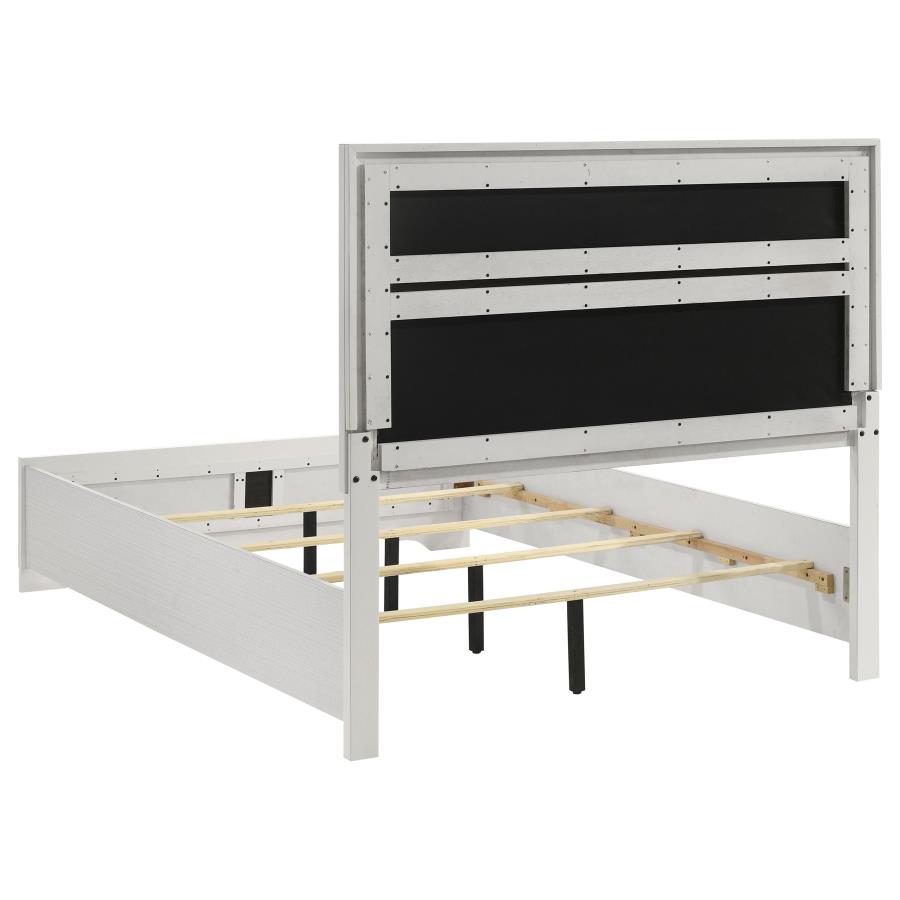 Miranda Upholstered Panel Bed, White – view 5