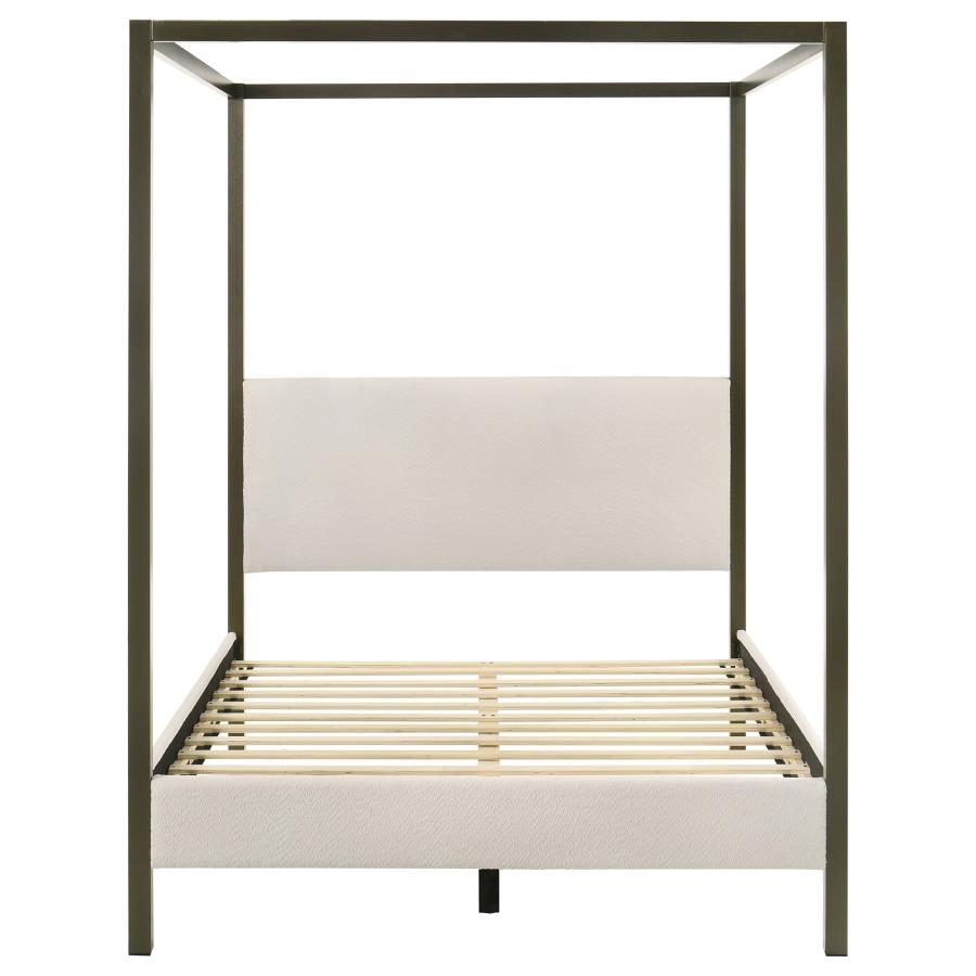 Monroe Upholstered Canopy Bed, Vanilla – view 4