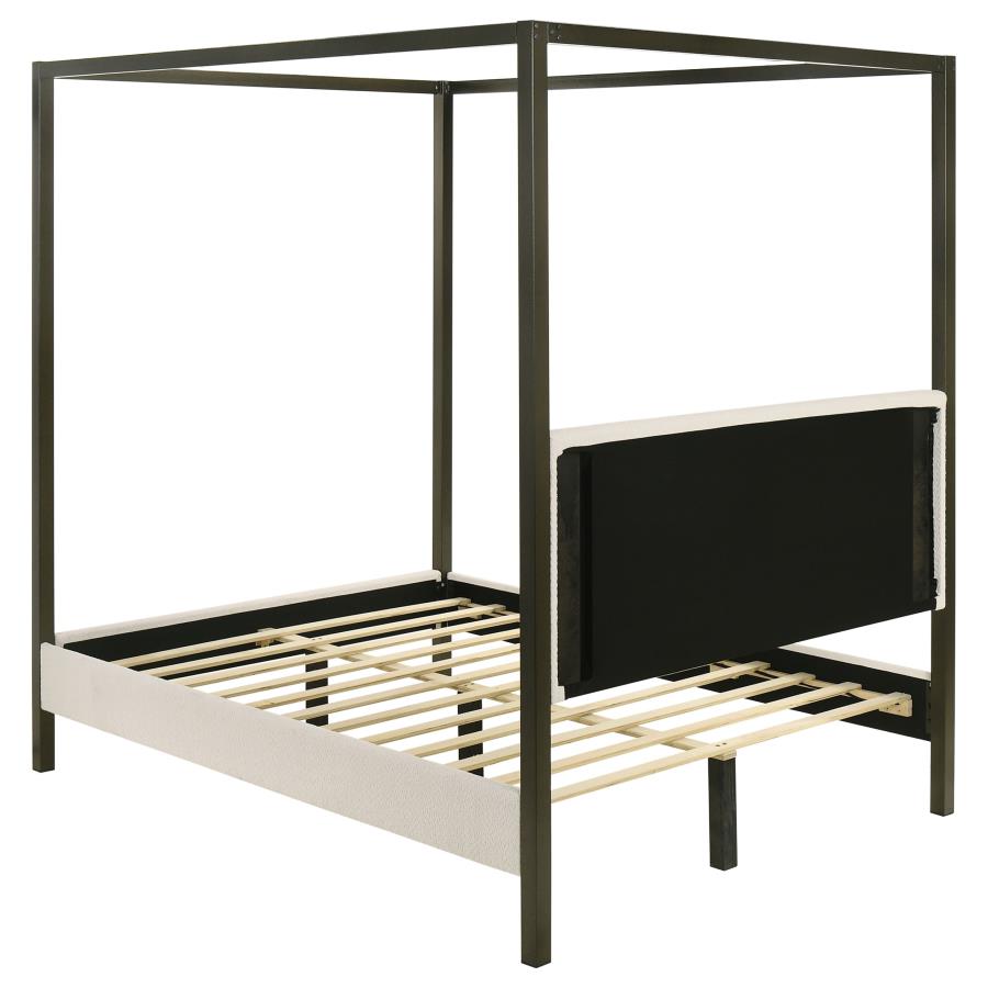 Monroe Upholstered Canopy Bed, Vanilla – view 5