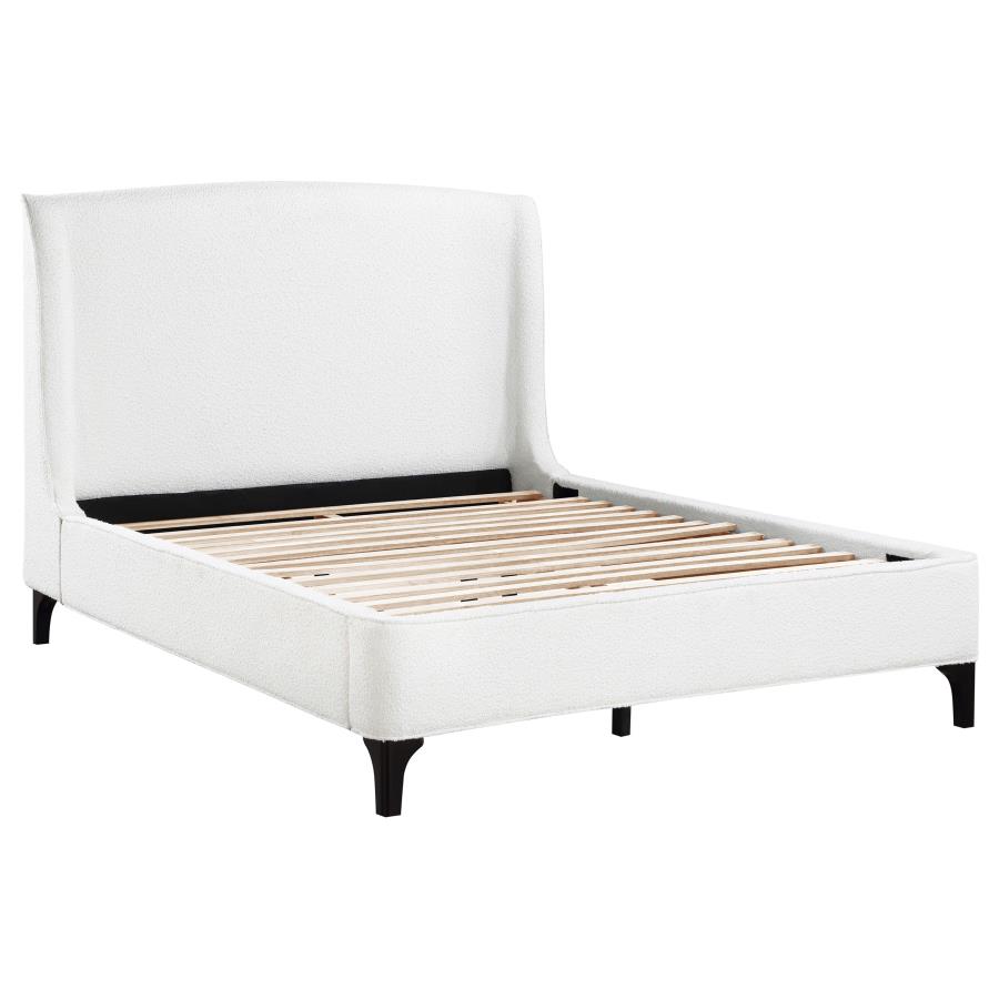 Mosby Upholstered Wingback Bed, Snow – view 2