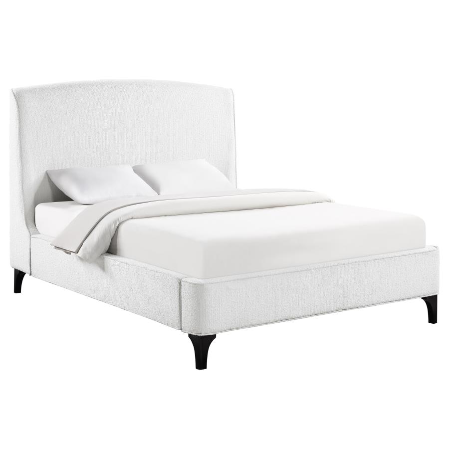 Mosby Upholstered Wingback Bed, Snow – view 3