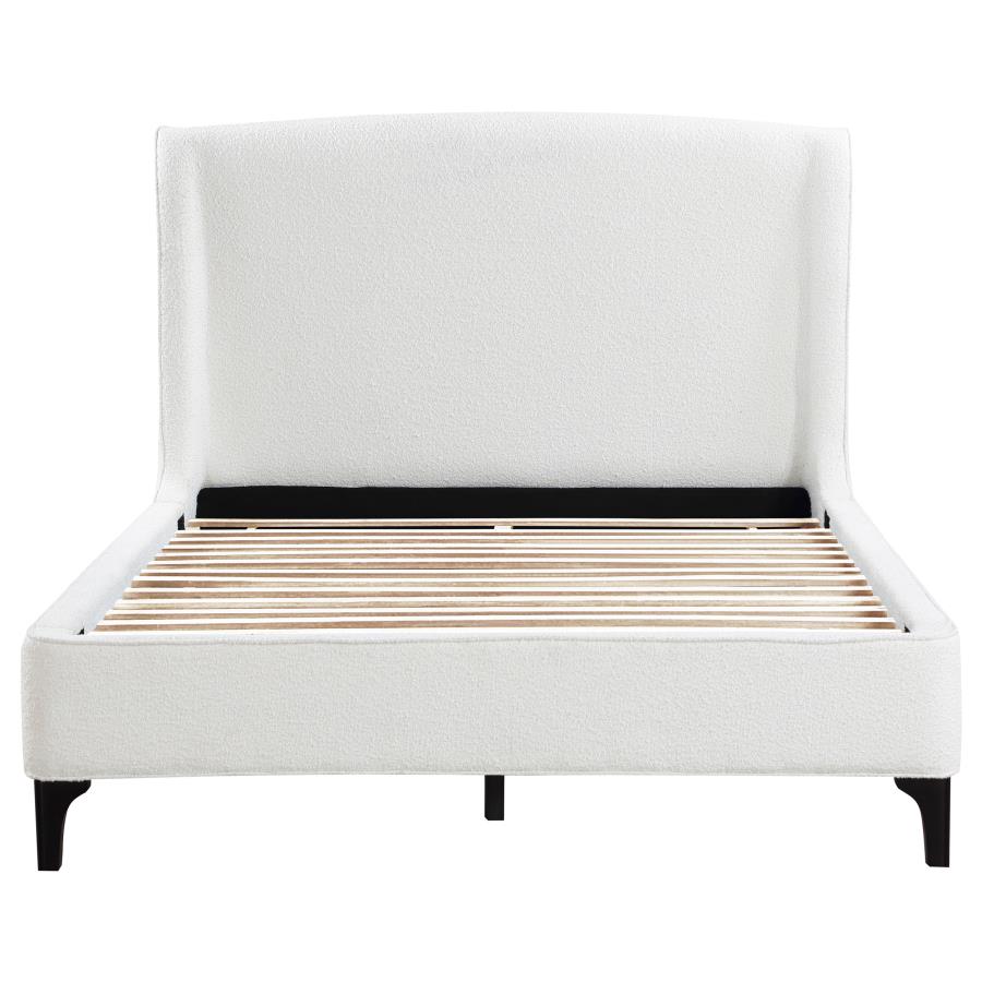 Mosby Upholstered Wingback Bed, Snow – view 4