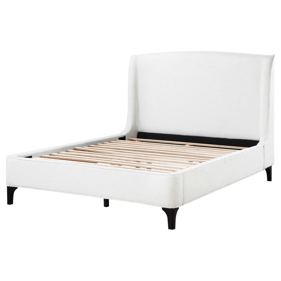 Mosby Upholstered Wingback Bed, Snow – view 5