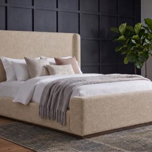 Nala Upholstered Platform Bed, Tan – view 1
