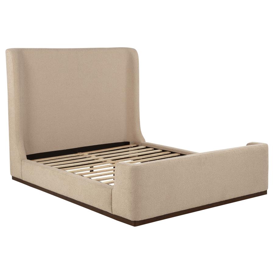 Nala Upholstered Platform Bed, Tan – view 2