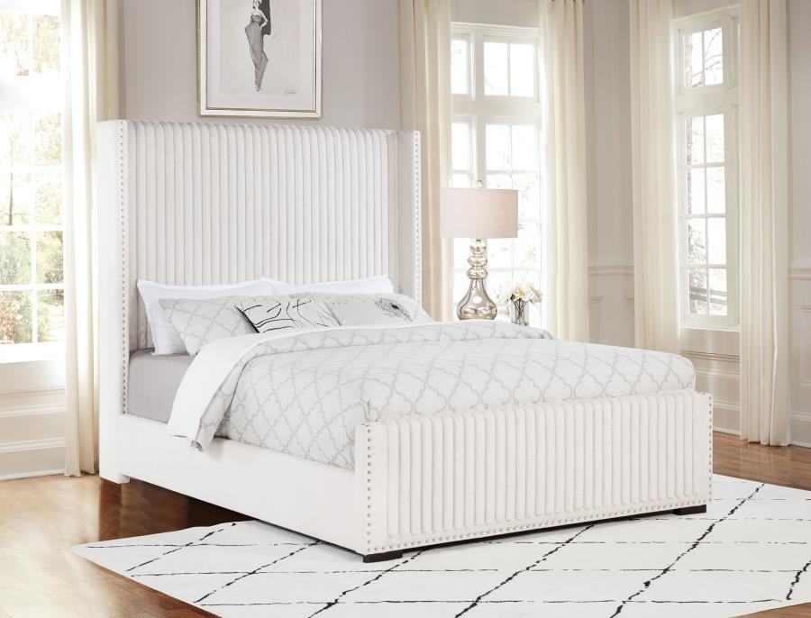 Natasha Wingback Bed, Cream – view 1