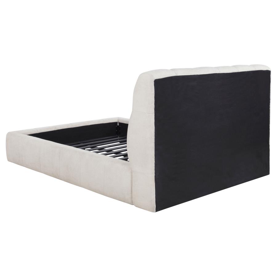 Nollet Upholstered Platform Bed, Beige – view 5