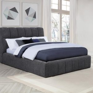 Nollet Upholstered Platform Bed, Grey – view 1