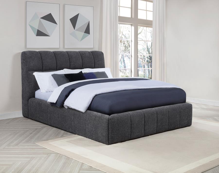Nollet Upholstered Platform Bed, Grey – view 1