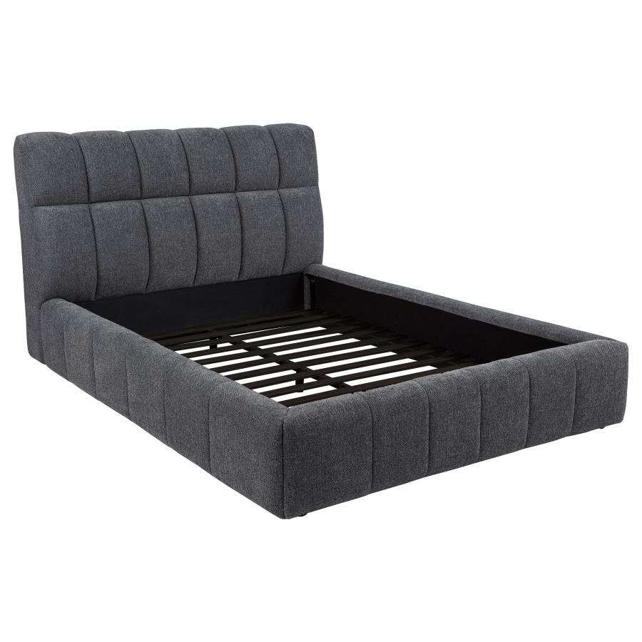 Nollet Upholstered Platform Bed, Grey – view 2