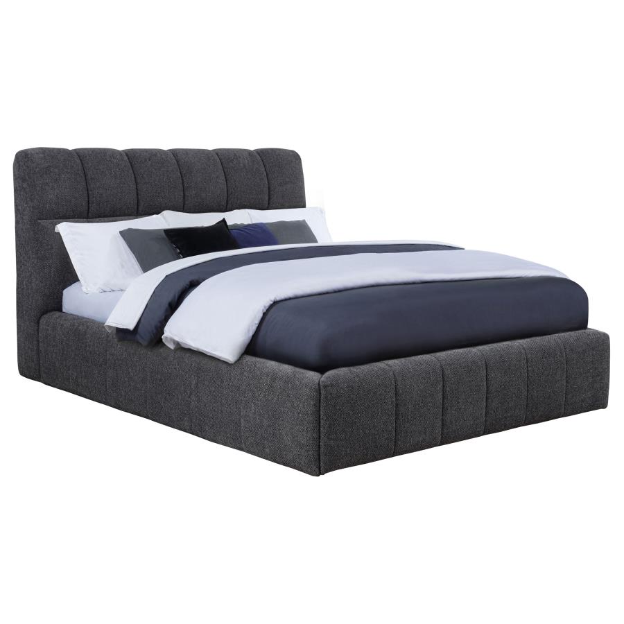 Nollet Upholstered Platform Bed, Grey – view 3