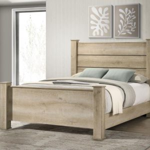 Oakglen Panel Bed, Weathered Oak – view 1