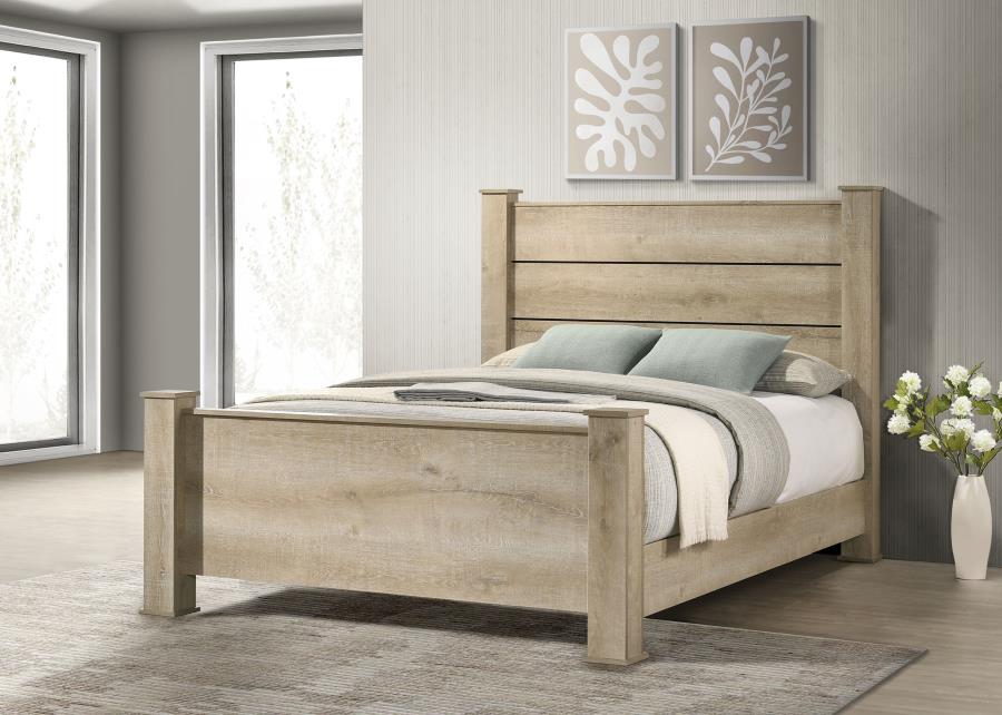 Oakglen Panel Bed, Weathered Oak – view 1