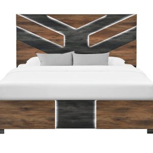 Optimus Bed with LED, Brown/Black – view 1