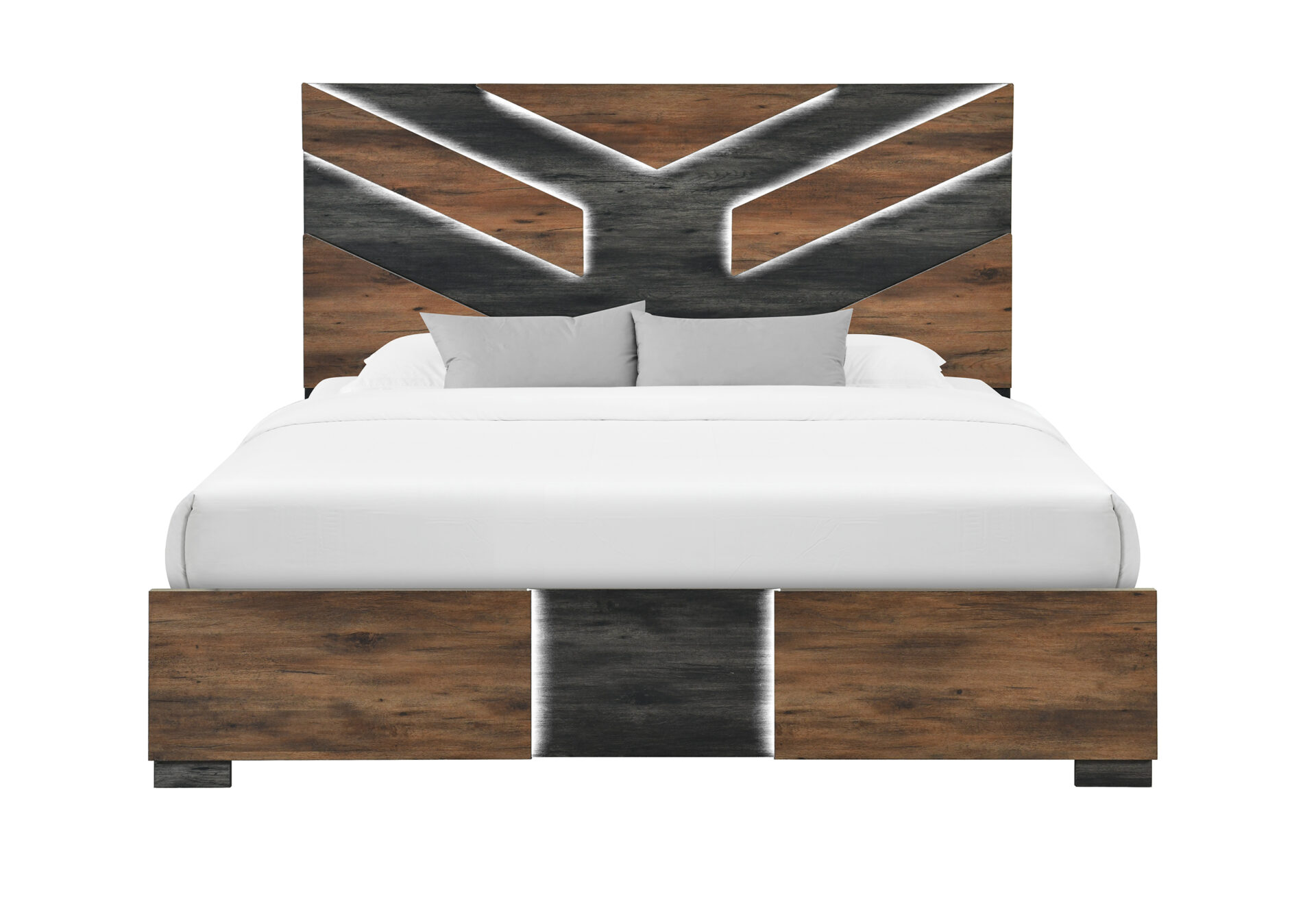 Optimus Bed with LED, Brown/Black – view 1