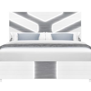 Optimus Bed with LED, White/Grey – view 1