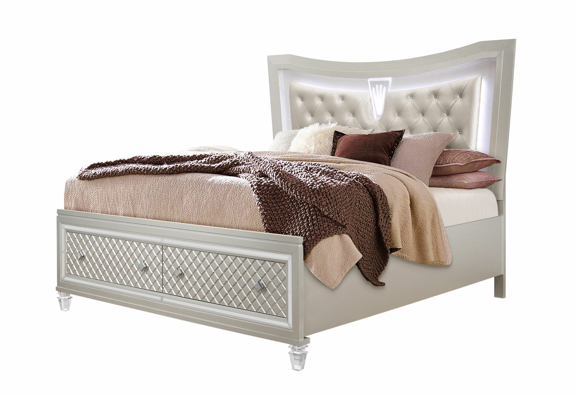 Paris Bed with LED, Champagne – view 2