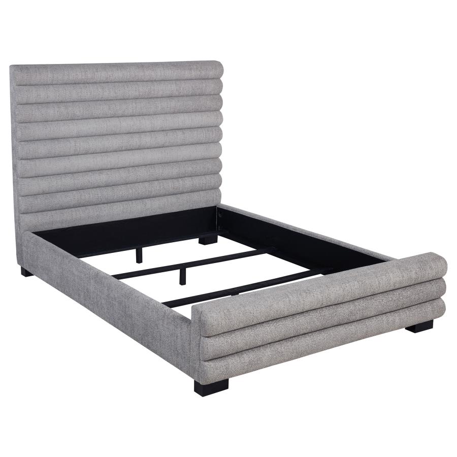 Patricia Bouclé Upholstered Bed, Grey – view 2