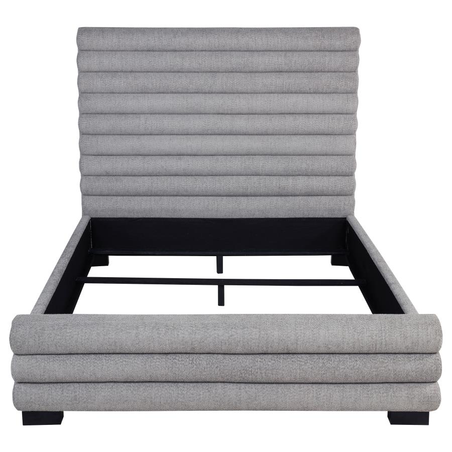 Patricia Bouclé Upholstered Bed, Grey – view 4