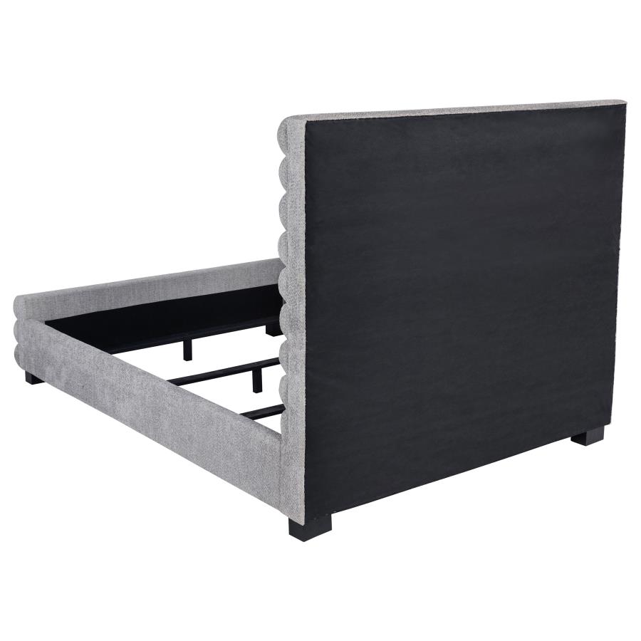 Patricia Bouclé Upholstered Bed, Grey – view 5