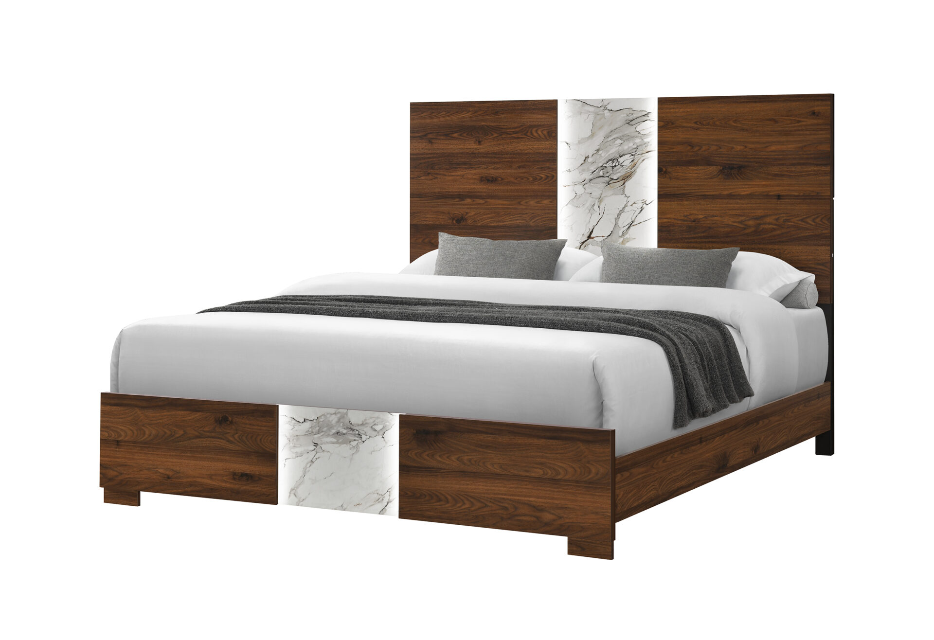 Phoebe Bed with LED, Brown – view 2