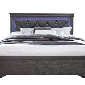 Pompei Bed with LED, Metallic Grey – view 1