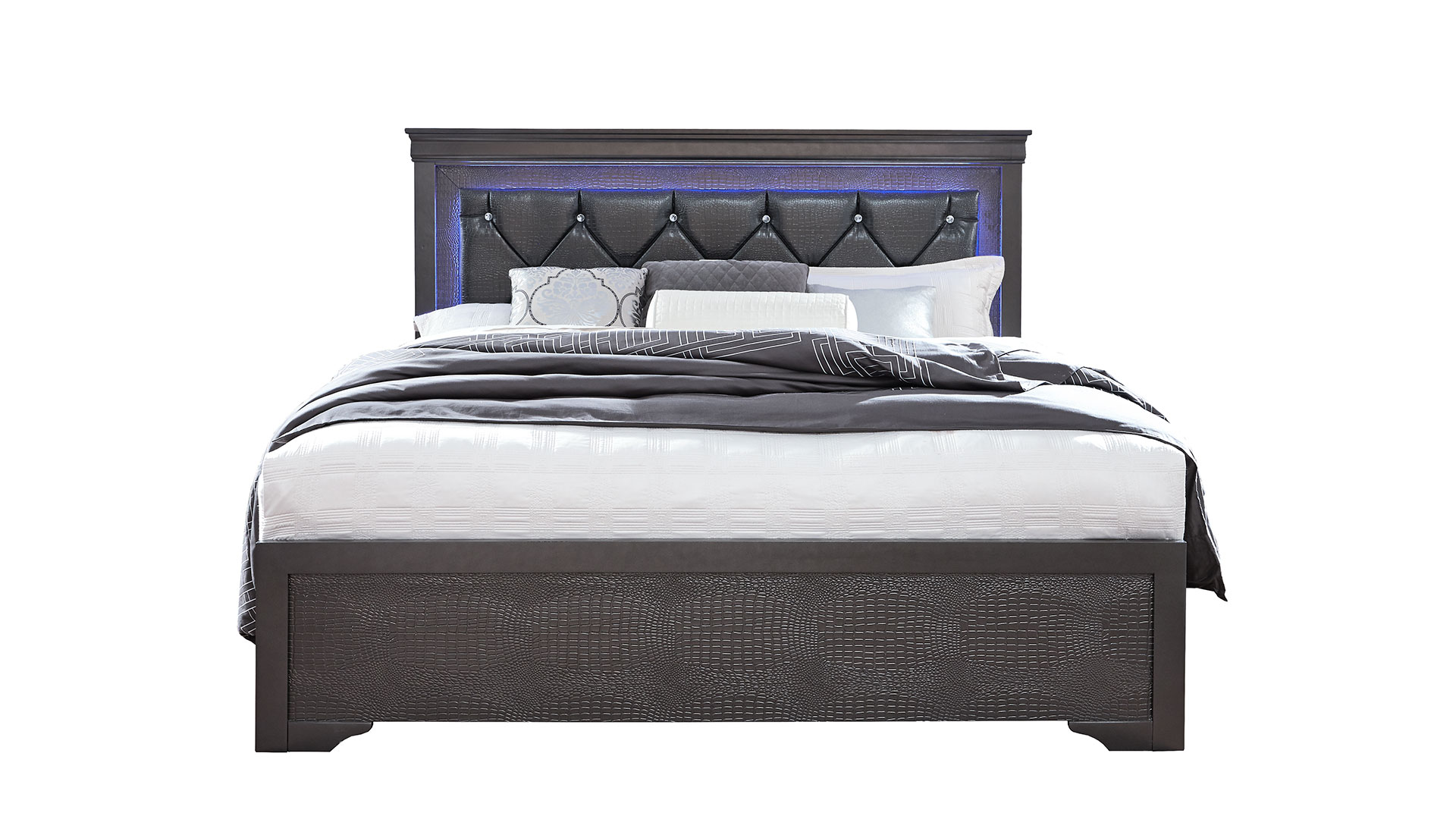 Pompei Bed with LED, Metallic Grey – view 5