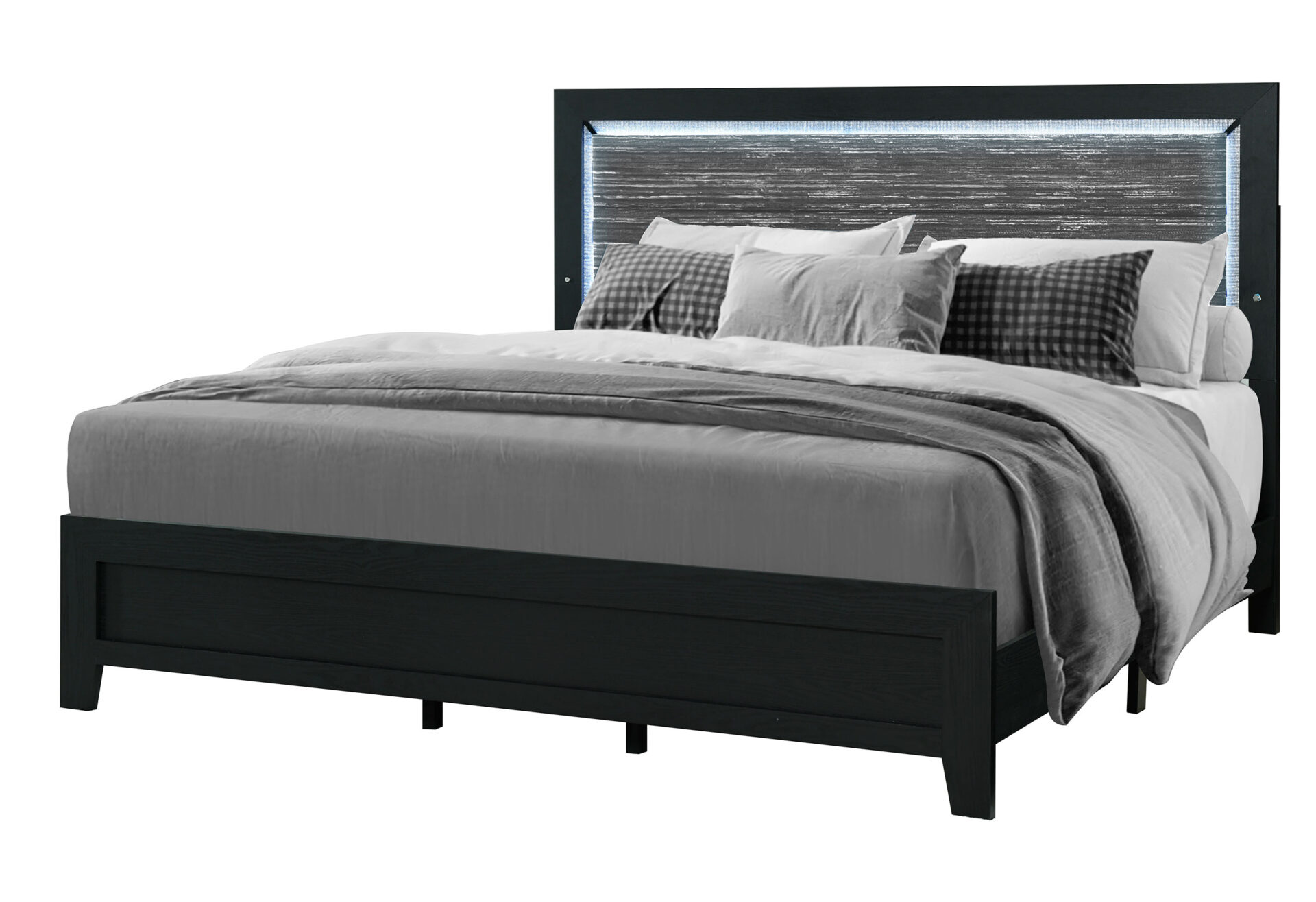 Reid Bed with LED, Black – view 4