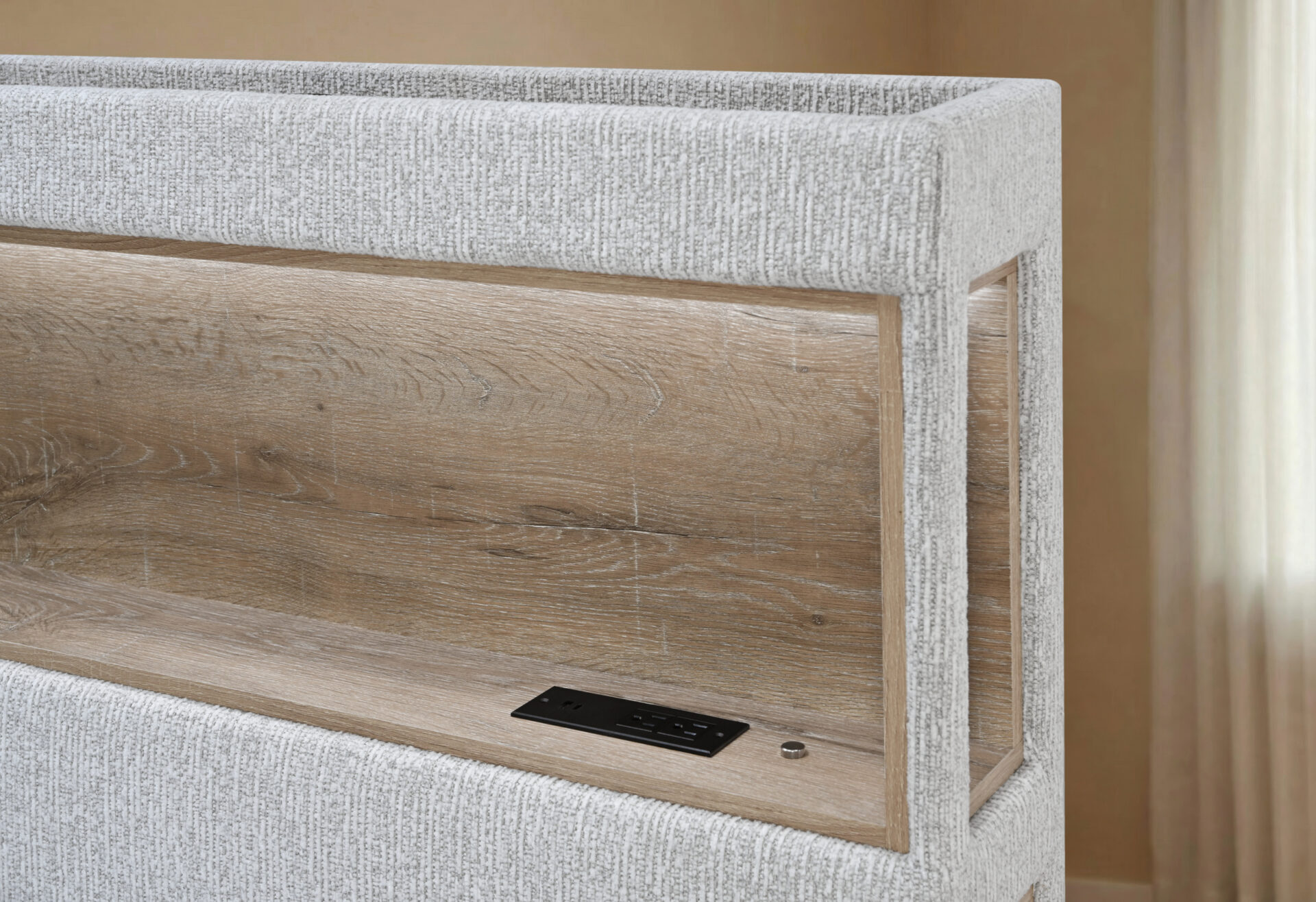 Sadie Storage Bed with USB and LED, Beige – view 3